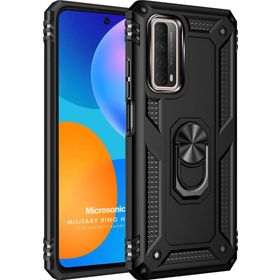 Microsonic Huawei P Smart 2021 Military Ring Holder Siyah Cep Telefonu Kılıfı