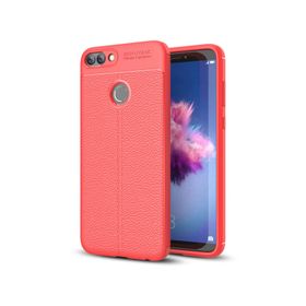Microsonic Huawei P Smart Deri Dokulu Silikon Kırmızı Kılıf
