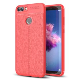 Microsonic Huawei P Smart Deri Dokulu Silikon Kırmızı Kılıf