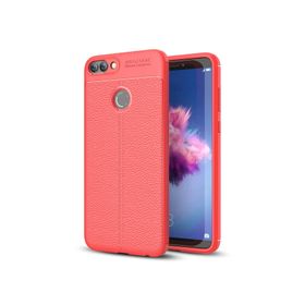 Microsonic Huawei P Smart Deri Dokulu Silikon Kırmızı Kılıf