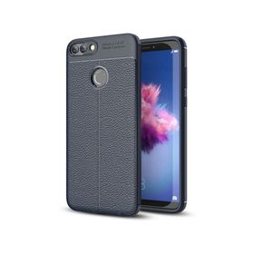 Microsonic Huawei P Smart Deri Dokulu Silikon Lacivert Kılıf
