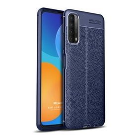 Microsonic Huawei P Smart Deri Dokulu Silikon Lacivert Kılıf