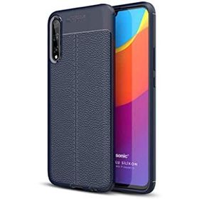 Microsonic Huawei P Smart Deri Dokulu Silikon Lacivert Kılıf
