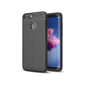 Microsonic Huawei P Smart Deri Dokulu Silikon Siyah Kılıf