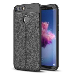 Microsonic Huawei P Smart Deri Dokulu Silikon Siyah Kılıf