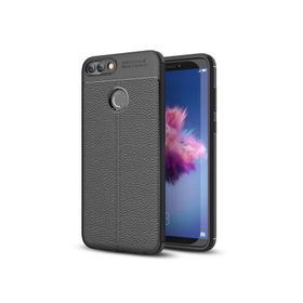 Microsonic Huawei P Smart Deri Dokulu Silikon Siyah Kılıf