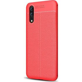 Microsonic Huawei P20 Deri Dokulu Silikon Kırmızı Kılıf