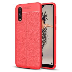 Microsonic Huawei P20 Deri Dokulu Silikon Kırmızı Kılıf