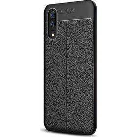 Microsonic Huawei P20 Deri Dokulu Silikon Siyah Kılıf