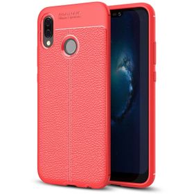 Microsonic Huawei P20 Lite Deri Dokulu Silikon Kırmızı Kılıf