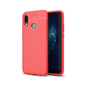Microsonic Huawei P20 Lite Deri Dokulu Silikon Kırmızı Kılıf