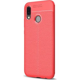 Microsonic Huawei P20 Lite Deri Dokulu Silikon Kırmızı Kılıf