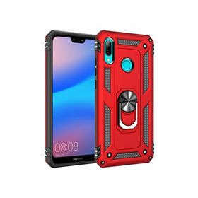 Microsonic Huawei P20 Lite Military Ring Holder Kırmızı Kılıf