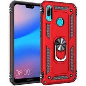 Microsonic Huawei P20 Lite Military Ring Holder Kırmızı Kılıf