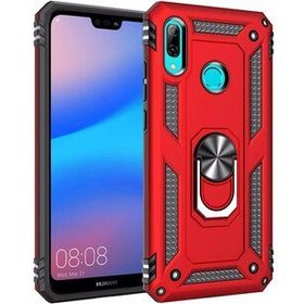 Microsonic Huawei P20 Lite Military Ring Holder Kırmızı Kılıf