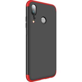 Microsonic Huawei P20 Pro Double Dip 360 Protective Siyah Kırmızı Kılıf