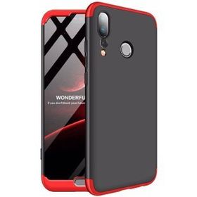 Microsonic Huawei P20 Pro Double Dip 360 Protective Siyah Kırmızı Kılıf