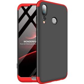 Microsonic Huawei P20 Pro Double Dip 360 Protective Siyah Kırmızı Kılıf