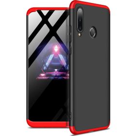 Microsonic Huawei P30 Lite Double Dip 360 Protective Siyah Kırmızı Kılıf