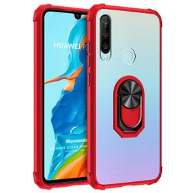 Microsonic Huawei P30 Lite Grande Clear Ring Holder Kırmızı Kılıf