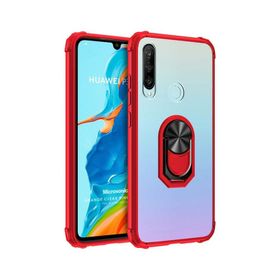Microsonic Huawei P30 Lite Grande Clear Ring Holder Kırmızı Kılıf