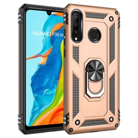 Microsonic Huawei P30 Lite Military Ring Holder Gold Kılıf