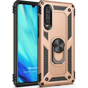 Microsonic Huawei P30 Lite Military Ring Holder Gold Kılıf