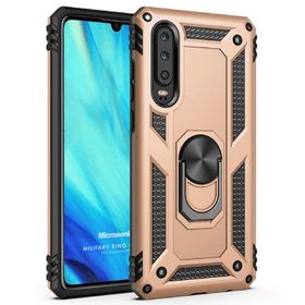 Microsonic Huawei P30 Lite Military Ring Holder Gold Kılıf