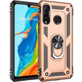 Microsonic Huawei P30 Lite Military Ring Holder Gold Kılıf