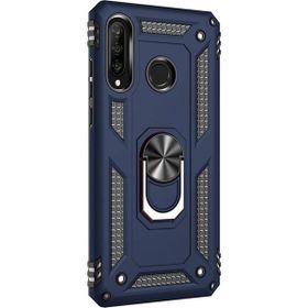 Microsonic Huawei P30 Lite Military Ring Holder Lacivert Kılıf