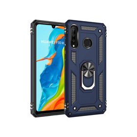 Microsonic Huawei P30 Lite Military Ring Holder Lacivert Kılıf