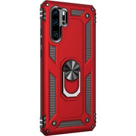 Microsonic Huawei P30 Pro Military Ring Holder Kırmızı Kılıf
