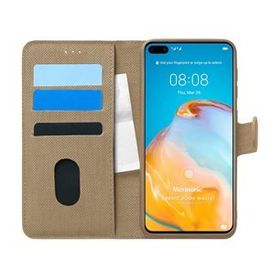 Microsonic Huawei P40 Fabric Book Wallet Gold Cep Telefonu Kılıfı