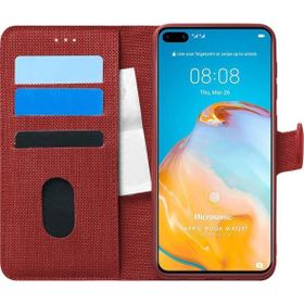 Microsonic Huawei P40 Fabric Book Wallet Kırmızı Cep Telefonu Kılıfı