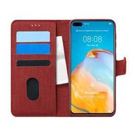 Microsonic Huawei P40 Fabric Book Wallet Kırmızı Cep Telefonu Kılıfı
