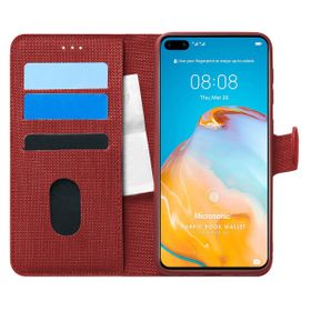 Microsonic Huawei P40 Fabric Book Wallet Kırmızı Cep Telefonu Kılıfı