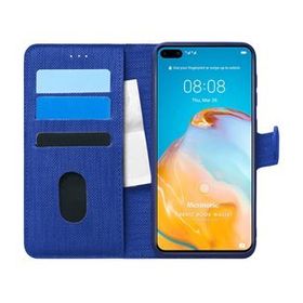Microsonic Huawei P40 Fabric Book Wallet Lacivert Cep Telefonu Kılıfı