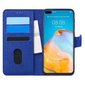 Microsonic Huawei P40 Fabric Book Wallet Lacivert Cep Telefonu Kılıfı