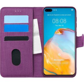 Microsonic Huawei P40 Fabric Book Wallet Mor Cep Telefonu Kılıfı