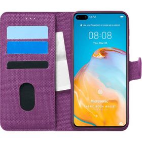 Microsonic Huawei P40 Fabric Book Wallet Mor Cep Telefonu Kılıfı