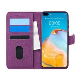 Microsonic Huawei P40 Fabric Book Wallet Mor Cep Telefonu Kılıfı