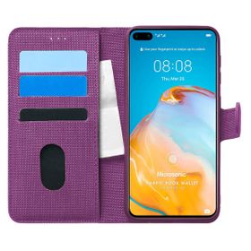 Microsonic Huawei P40 Fabric Book Wallet Mor Cep Telefonu Kılıfı