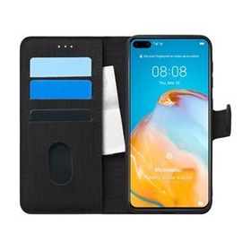 Microsonic Huawei P40 Fabric Book Wallet Siyah Cep Telefonu Kılıfı