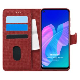 Microsonic Huawei P40 Lite E Fabric Book Wallet Kırmızı Kılıf