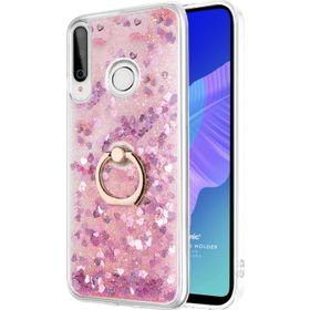 Microsonic Huawei P40 Lite E Glitter Liquid Holder Pembe Cep Telefonu Kılıfı