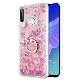 Microsonic Huawei P40 Lite E Glitter Liquid Holder Pembe Cep Telefonu Kılıfı