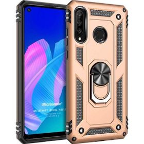 Microsonic Huawei P40 Lite E Military Ring Holder Gold Cep Telefonu Kılıfı