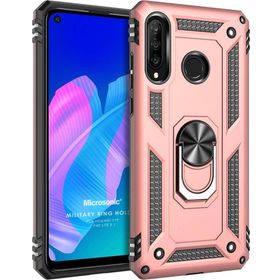 Microsonic Huawei P40 Lite E Military Ring Holder Rose Gold Cep Telefonu Kılıfı