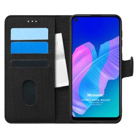 Microsonic Huawei P40 Lite Fabric Wallet Siyah Kılıf