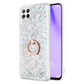 Microsonic Huawei P40 Lite Glitter Liquid Holder Gümüş Cep Telefonu Kılıfı